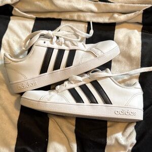 Adidas Classic White Sneakers with Black Stripes